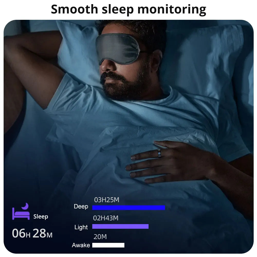 New R06 Smart Ring with Charging Case for Men Women, Heart Rate and Blood Oxygen Monitor, IP68 & 5ATM Waterproof, Sport