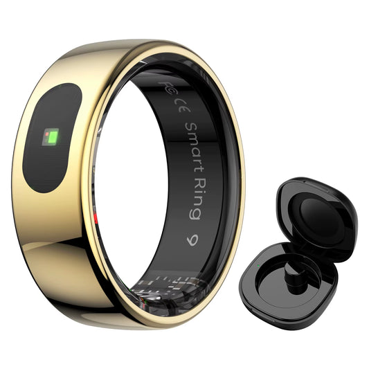 New R08 Smart Ring with Charging Case Smart Touch Screen Health Monitor Sports Fitness Tracker IP68 5ATM Waterproof Smart Ring