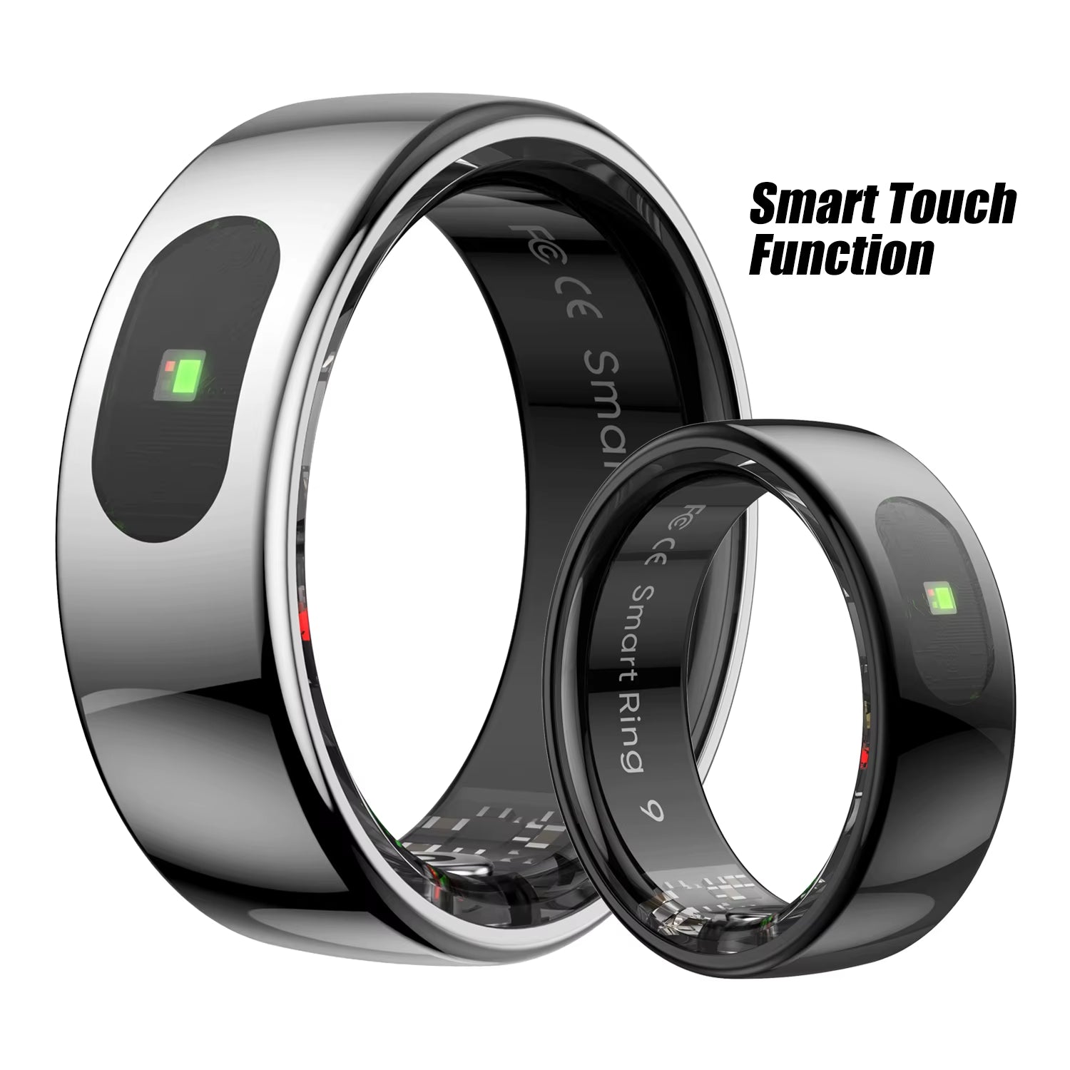 New R08 Smart Ring with Charging Case Smart Touch Screen Health Monitor Sports Fitness Tracker IP68 5ATM Waterproof Smart Ring