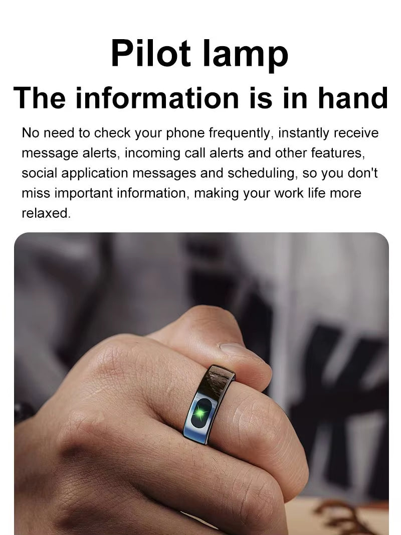 New R08 Smart Ring with Charging Case Smart Touch Screen Health Monitor Sports Fitness Tracker IP68 5ATM Waterproof Smart Ring